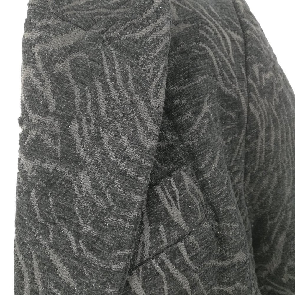 Dress Barn Dress Jacket Size S Zebra Embossed Black Monochromatic Trench Peacoat - Picture 3 of 12